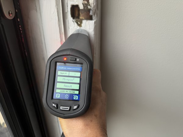 Lead inspection using XRF reading door trim in NJ home