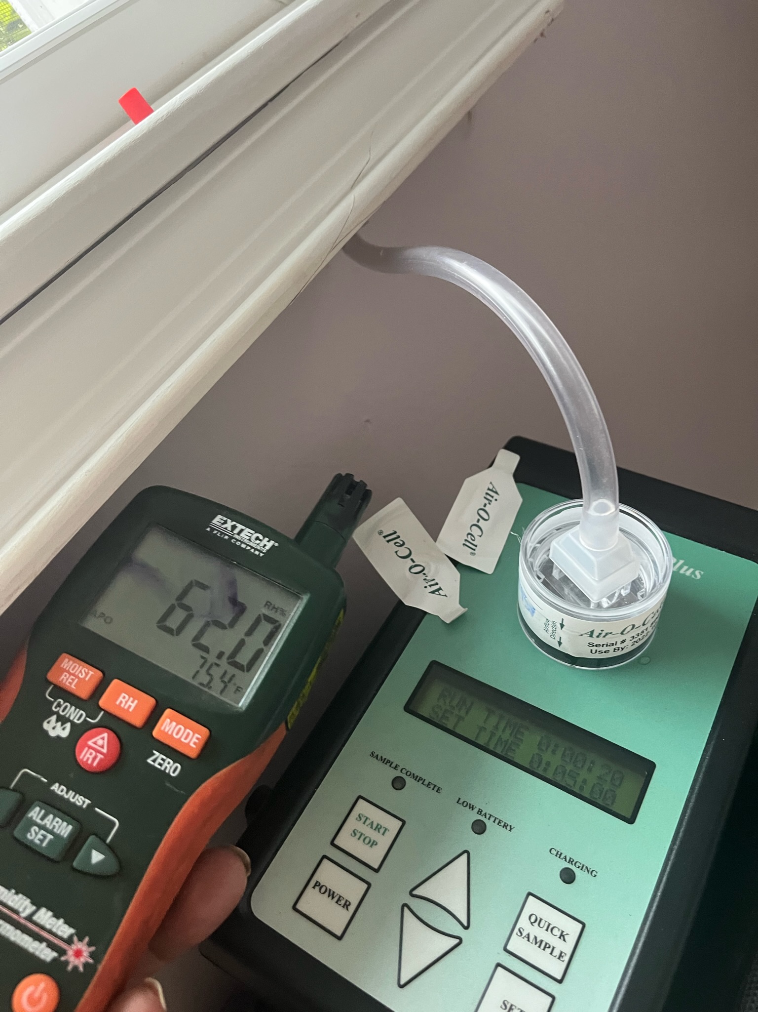 Indoor air quality and environmental sampling being performed at a New Jersey property